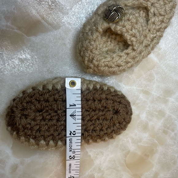 Handmade Baby Hat & Booties Set (0–5M) – Neutral Beige Brown Crochet - Picture 3 of 8